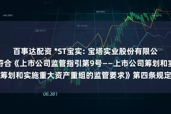 百事达配资 *ST宝实: 宝塔实业股份有限公司董事会关于本次交易符合《上市公司监管指引第9号——上市公司筹划和实施重大资产重组的监管要求》第四条规定的说明内容摘要